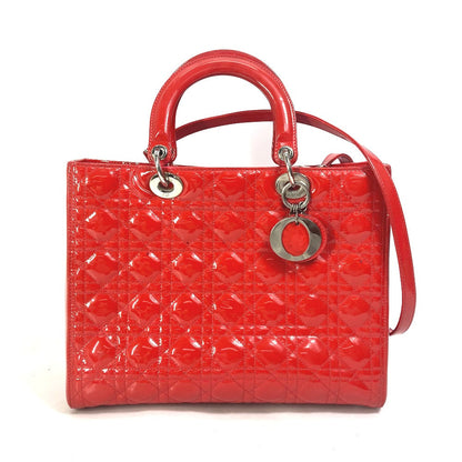 Dior Handbag enamel Red type Canage Lady Dior LADY DIOR Women