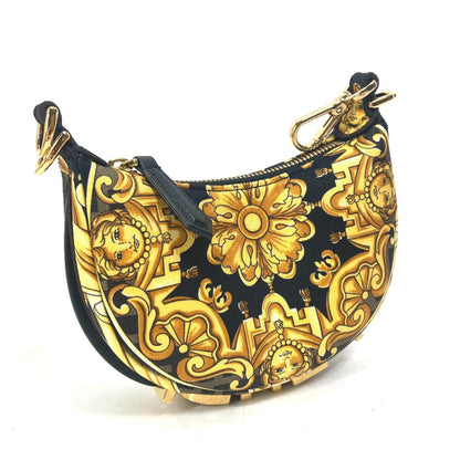 FENDI Handbag 7AS089 Nylon / leather yellow Nano Fendigraphy Fendace FENDACE Women