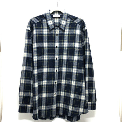 CELINE Long sleeve shirt 2C555198O wool Navy check 41