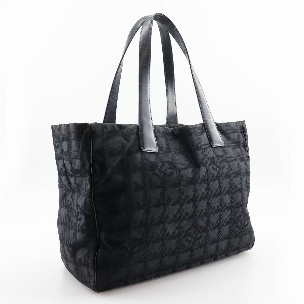 CHANEL Tote Bag A15991 Nylon canvas black New travel line Tote MM Women