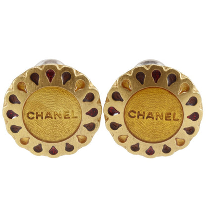CHANEL Earring Plated Gold gold Flower motif Women
