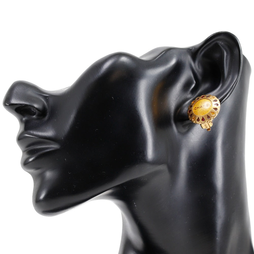 CHANEL Earring Plated Gold gold Flower motif Women
