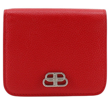 BALENCIAGA Bifold Wallet 601474 leather Red BB logo Women