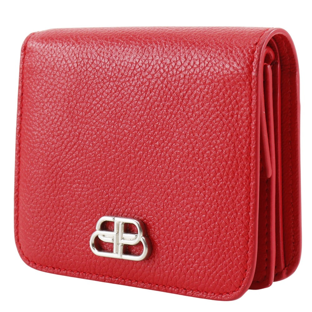 BALENCIAGA Bifold Wallet 601474 leather Red BB logo Women