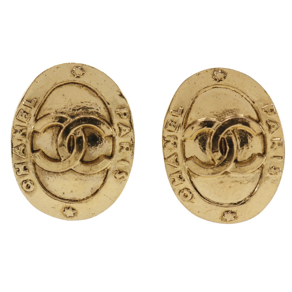 CHANEL Earring Plated Gold gold vintage COCO Mark Women