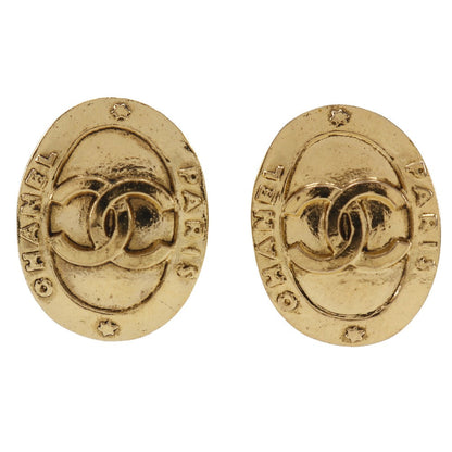 CHANEL Earring Plated Gold gold vintage COCO Mark Women