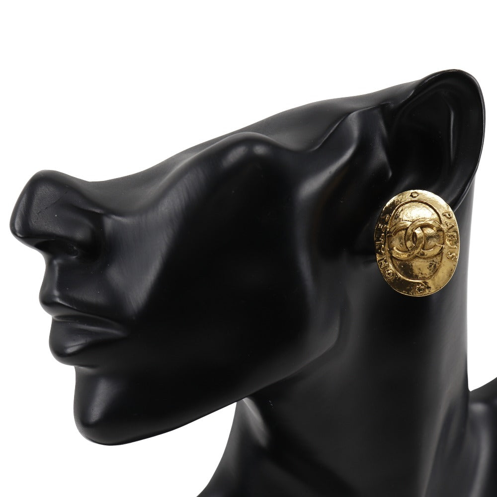 CHANEL Earring Plated Gold gold vintage COCO Mark Women