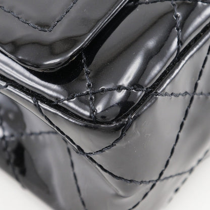 CHANEL Shoulder Bag Patent leather black Double flap Matrasse ChainShoulder Women