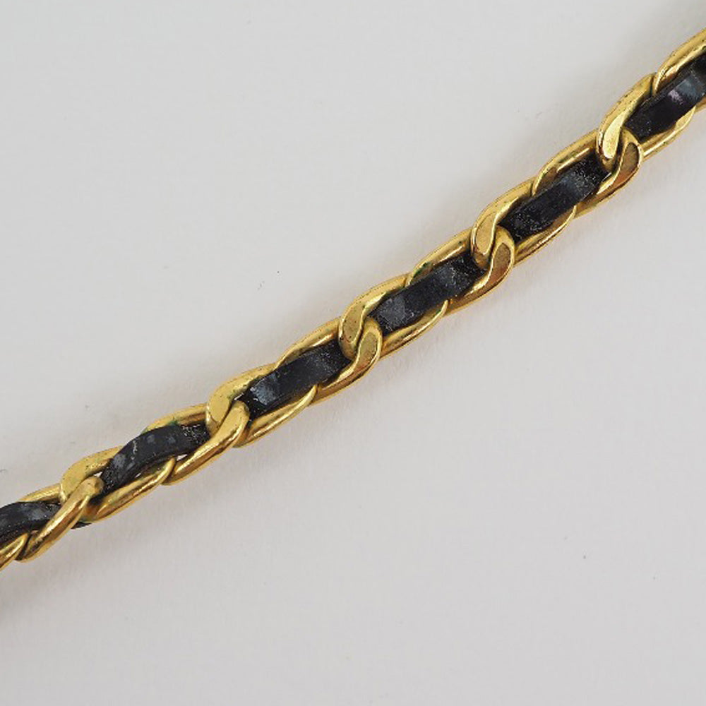 CHANEL Necklace Plated Gold, Rhinestones gold choker vintage coin ribbon Women