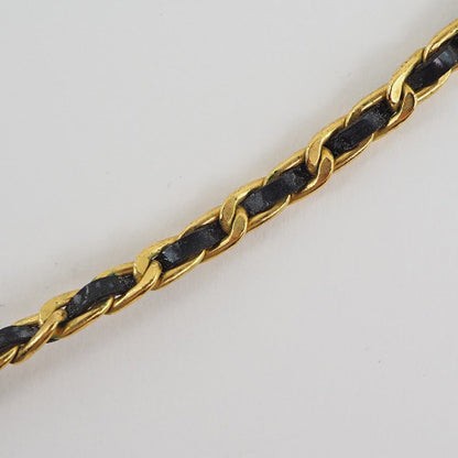 CHANEL Necklace Plated Gold, Rhinestones gold choker vintage coin ribbon Women