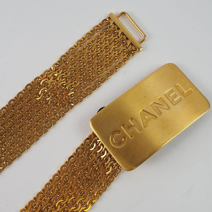 CHANEL belt A07689 Plated Gold gold With logo Chain Women 70