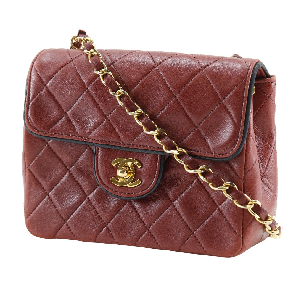 CHANEL Shoulder Bag A35200 lambskin Red ChainShoulder Mini matrasse