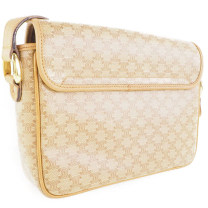 CELINE Shoulder Bag PVC beige Macadam Pattern Old Celine Women