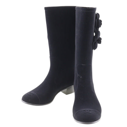 CHANEL boots G26648X31173 Suede black Camelia Women 37