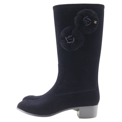 CHANEL boots G26648X31173 Suede black Camelia Women 37