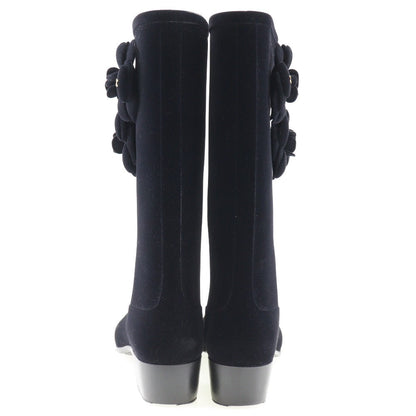 CHANEL boots G26648X31173 Suede black Camelia Women 37