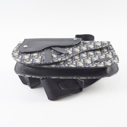 Dior Mens Saddle Body Bag Oblique Navy
