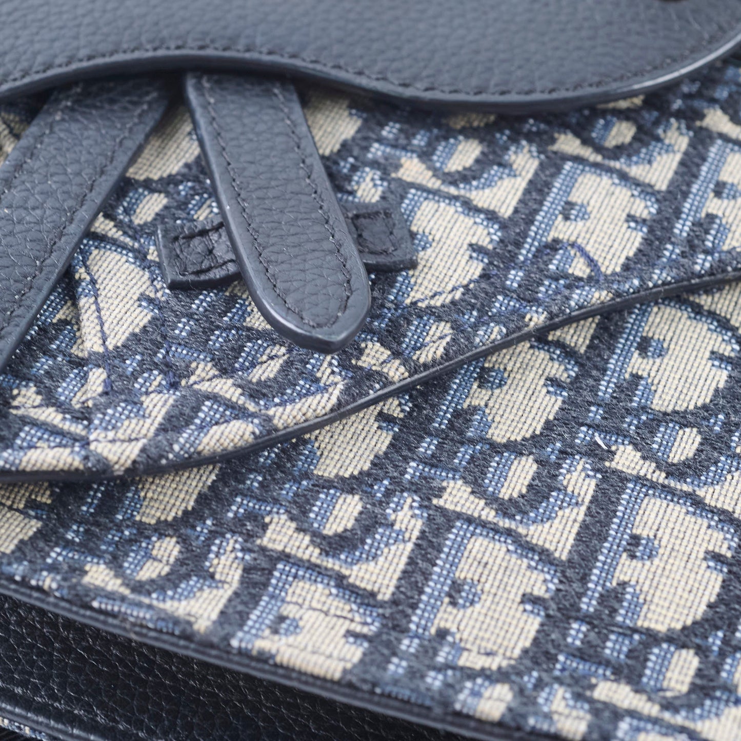 Dior Mens Saddle Body Bag Oblique Navy