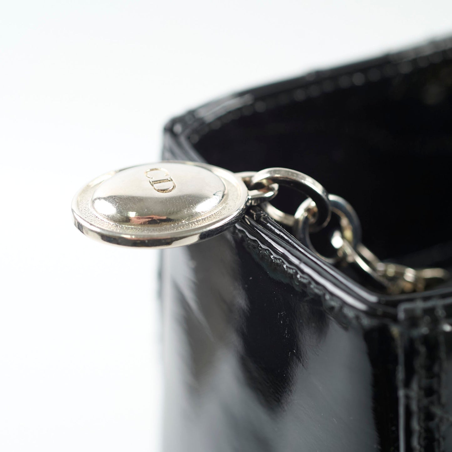 Dior Large Lady Dior Black Patent