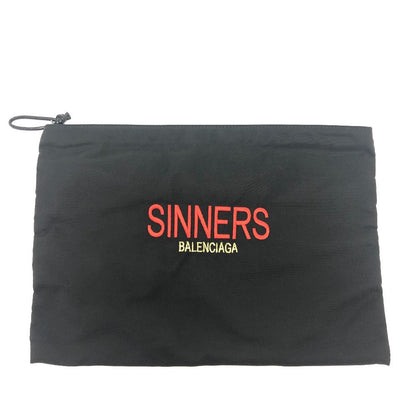 BALENCIAGA Clutch bag 459745 Nylon black SINNERS logo mens