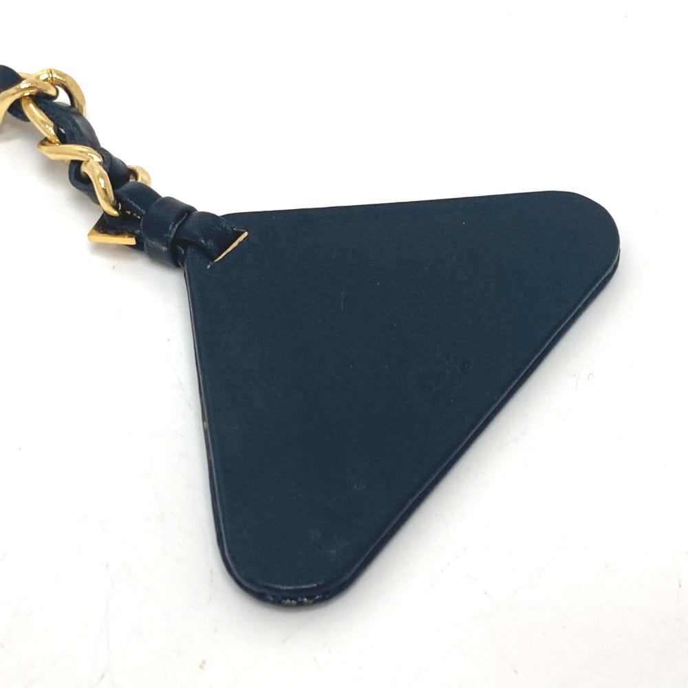 CHANEL Key ring Metal, Leather Gold Metal 94P Triangular plate