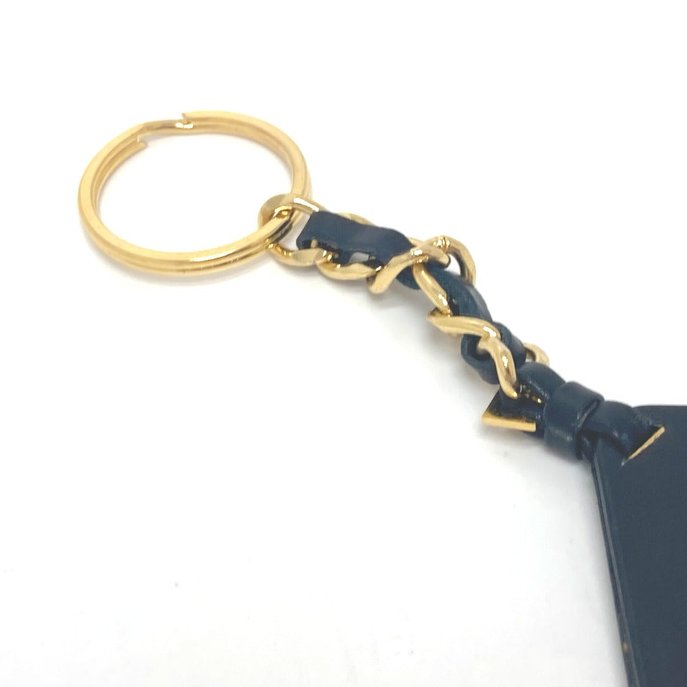 CHANEL Key ring Metal, Leather Gold Metal 94P Triangular plate