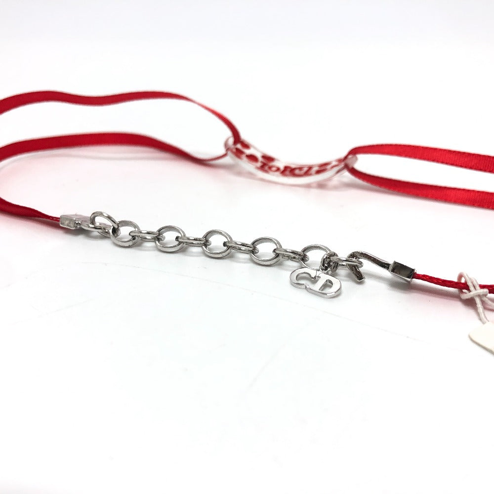 Dior choker plastic Clear x red logo heart plate Women