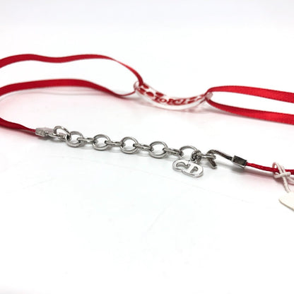 Dior choker plastic Clear x red logo heart plate Women