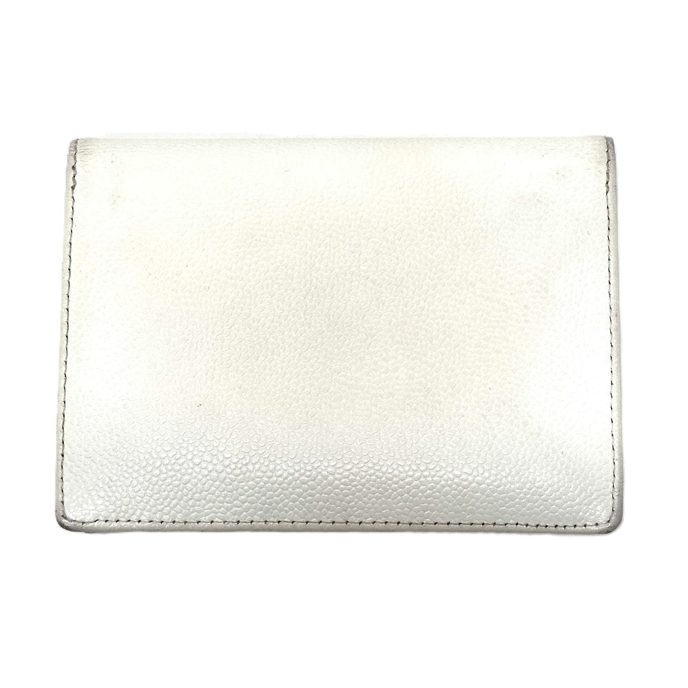CHANEL Folded wallet Caviar skin white COCO Mark Women
