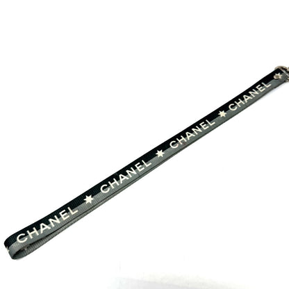 CHANEL strap canvas gray 01P logo neck strap Women
