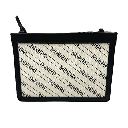 BALENCIAGA Shoulder Bag 528147 Leather / canvas White x black Overall handle Women