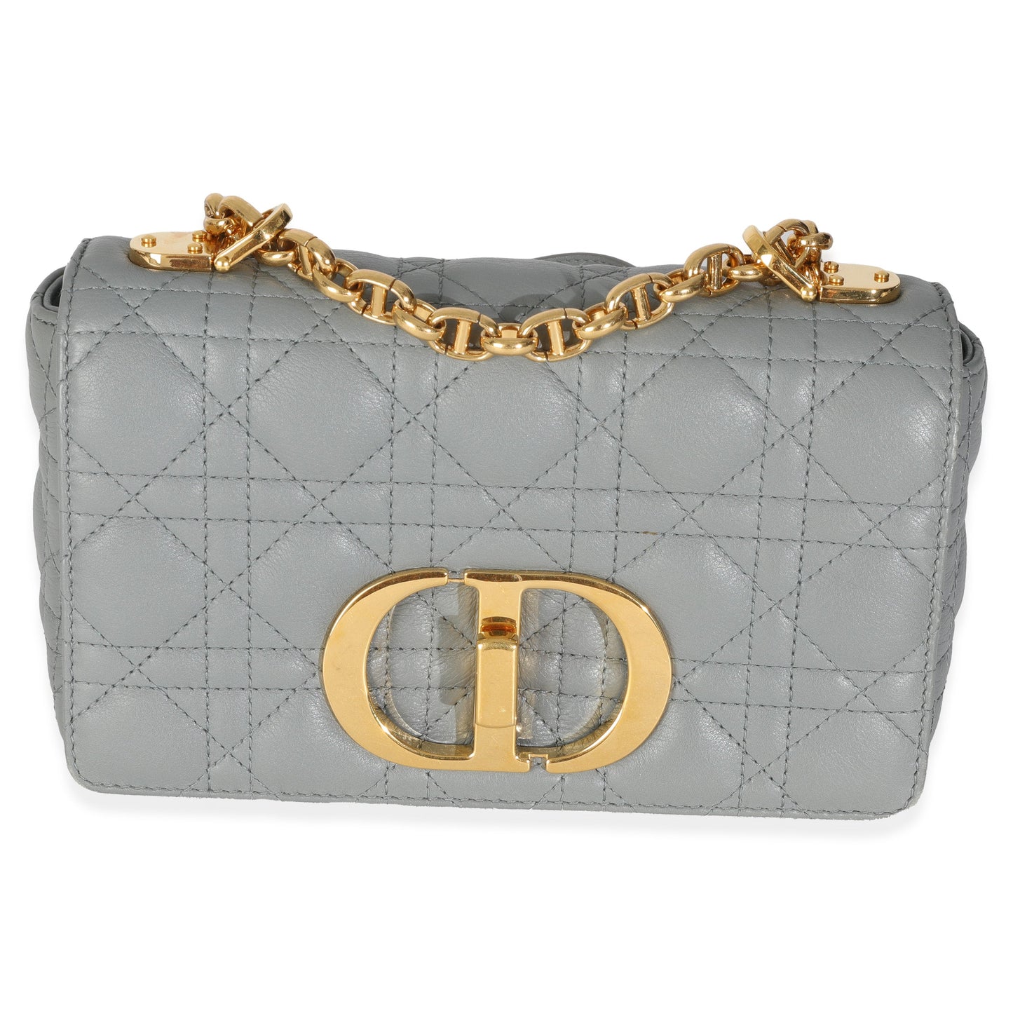 Dior Blue Supple Calfskin Small Caro Chain Bag