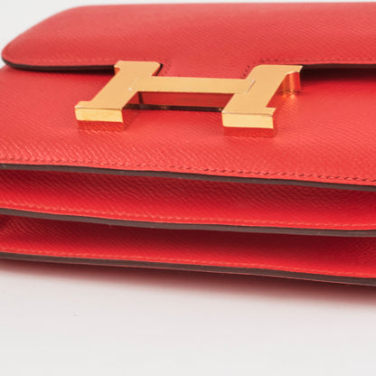 Hermes Constance 18 Epsom Rouge Casaque A Stamp