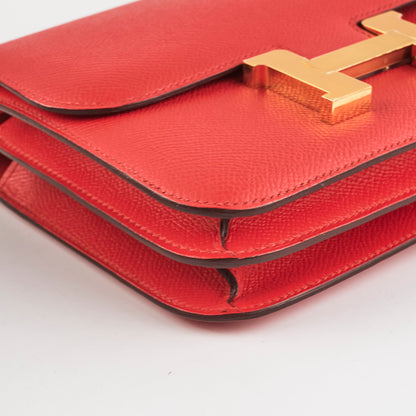 Hermes Constance 18 Epsom Rouge Casaque A Stamp