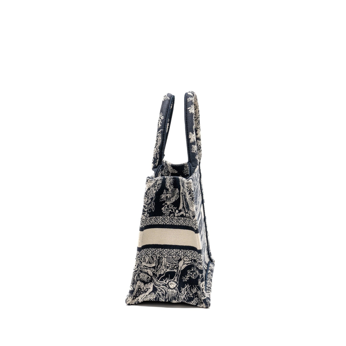 Dior Small Book Tote Blue/White Toile de Jouy Reverse Embroidery