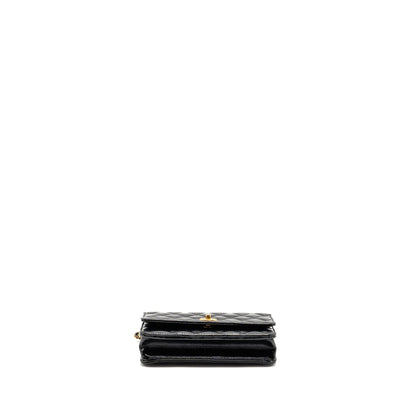 Chanel 24A Wallet On Chain Shiny Calfskin Black GHW (Microchip)