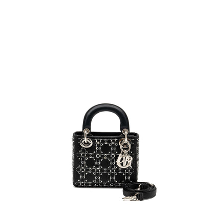 Dior Mini Lady Dior Satin With Crystal Black