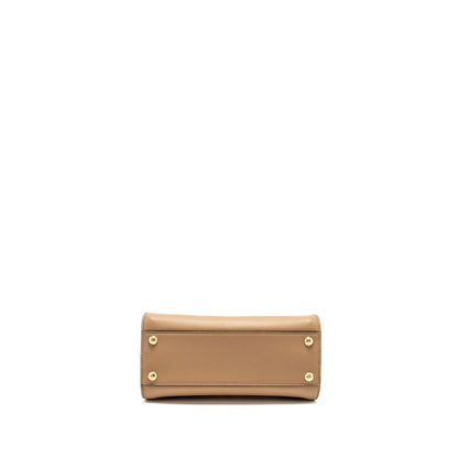 FENDI Mini Peekaboo Calfskin Beige