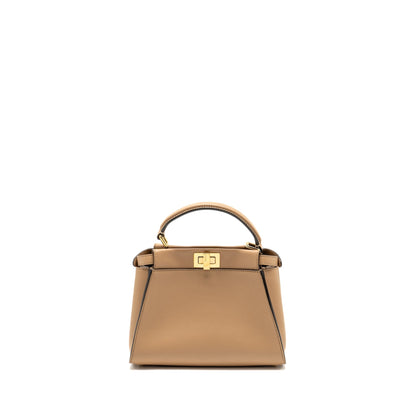FENDI Mini Peekaboo Calfskin Beige