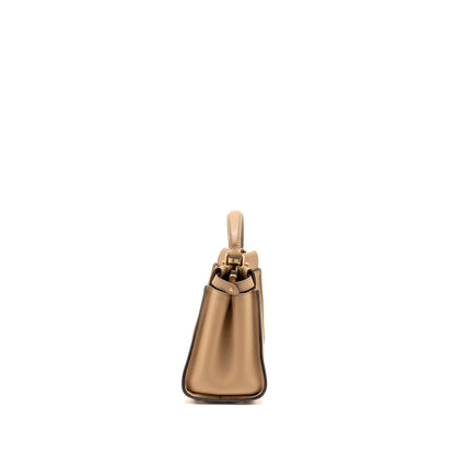 FENDI Mini Peekaboo Calfskin Beige