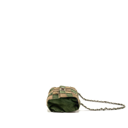 Chanel 2.55 Patchwork Single Flap Bag Suede Dark Green SHW