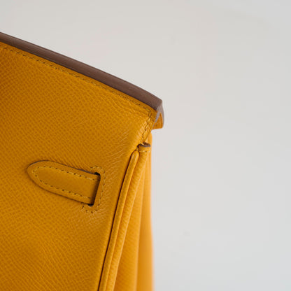 Hermes Birkin 25 PHW Moutarde Epsom P Square