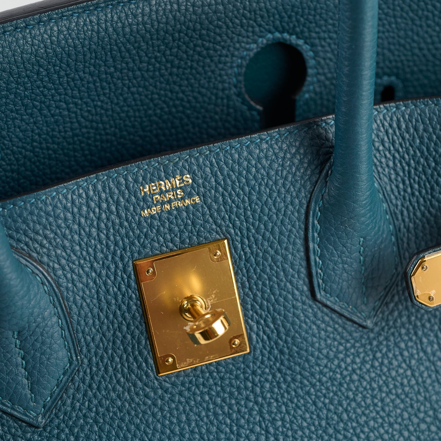 Hermes Birkin GHW 30 Blue Colvert X Stamp