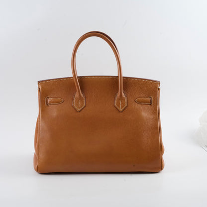 Hermes Birkin 30 Gold PHW F Square Stamp