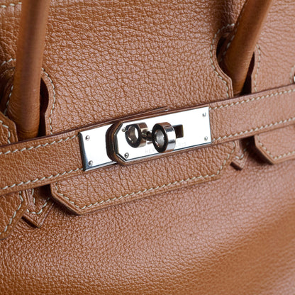 Hermes Birkin 30 Gold PHW F Square Stamp