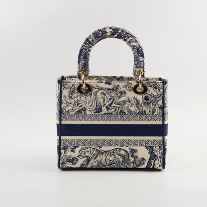 Christian Dior Medium Lady D-Lite Bag Blue/White