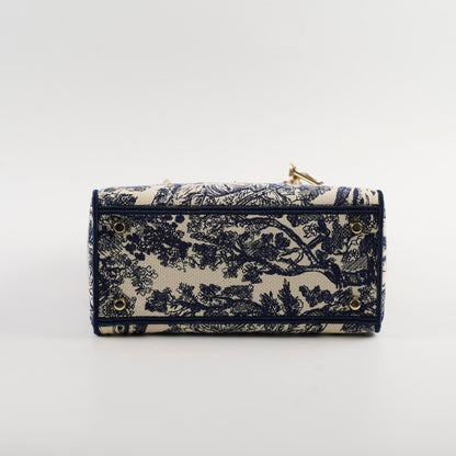 Christian Dior Medium Lady D-Lite Bag Blue/White