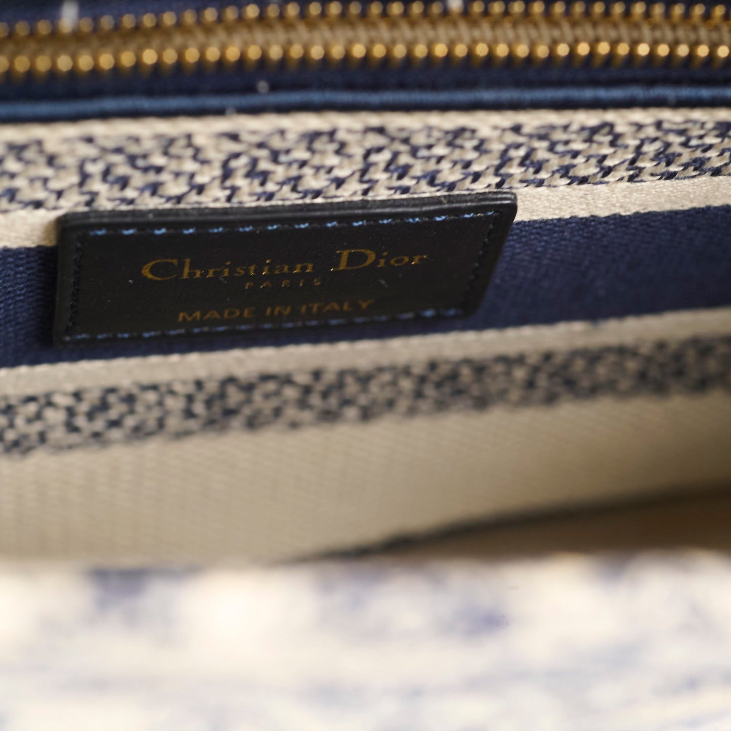 Christian Dior Medium Lady D-Lite Bag Blue/White