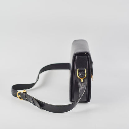 Luxury CELINE Vintage Horse Carriage Bag Black