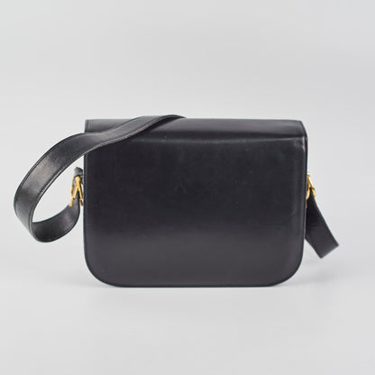 Luxury CELINE Vintage Horse Carriage Bag Black